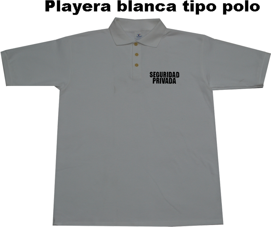 Playera Blanca Tipo Polo Seguridad Privada Bordado - Playeras De Seguridad Privada (950x773), Png Download
