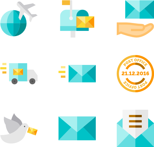 Post Office - Post Flat Icon (600x564), Png Download