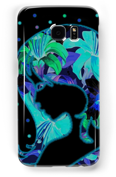 Tropical Floral Lady Silhouette - Iphone (500x700), Png Download