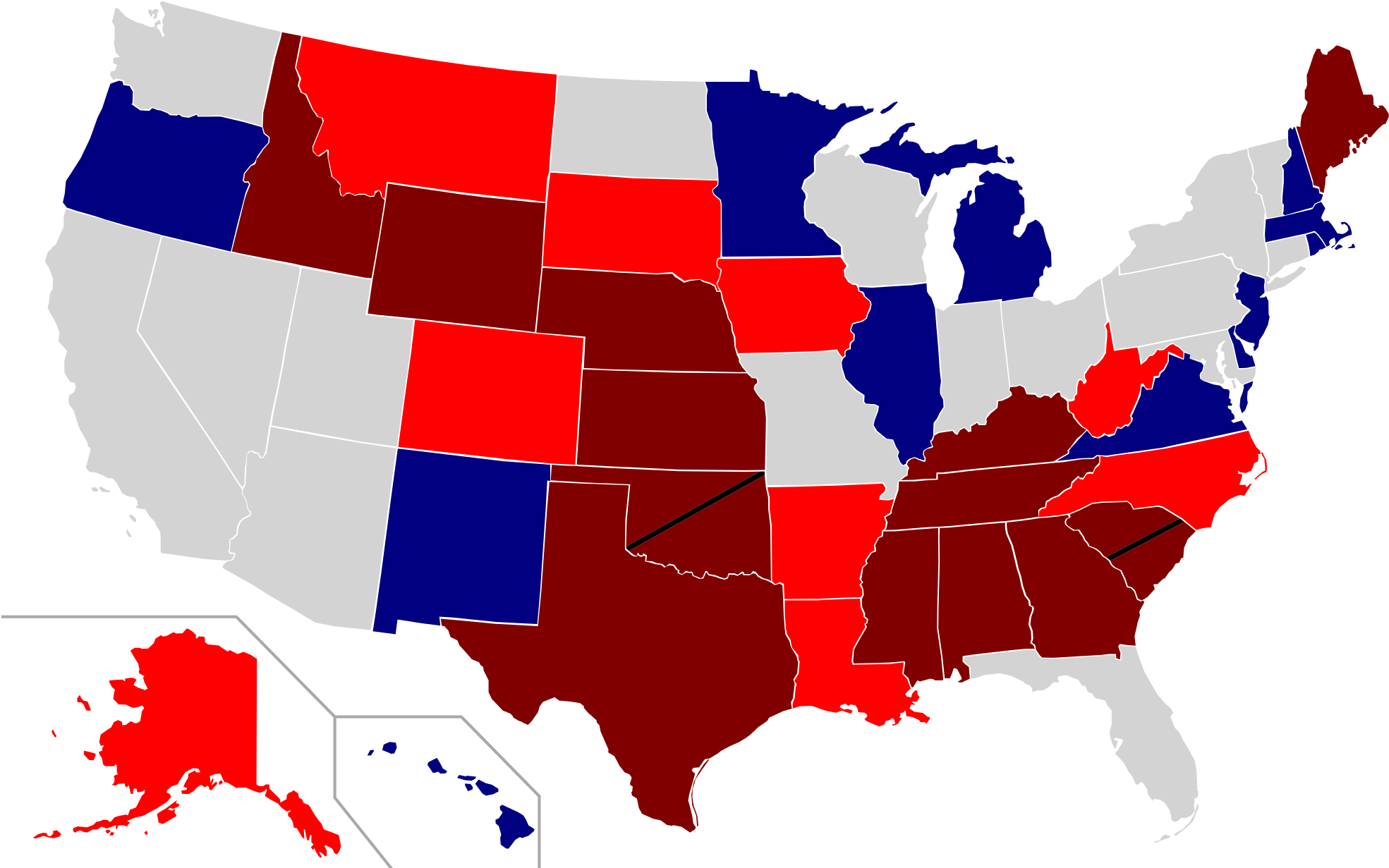 2020 Senate Map (2000x1237), Png Download