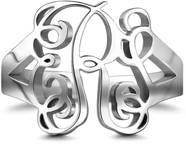 Monogram Rings Soufeel Personalized Monogram Ring Rose (750x750), Png Download