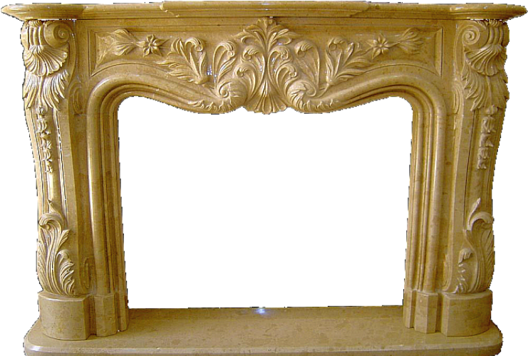 Handcrafted Fireplace Surround - Nature Home Decor Model Fpsb45 Sahara Beige Marble (750x499), Png Download