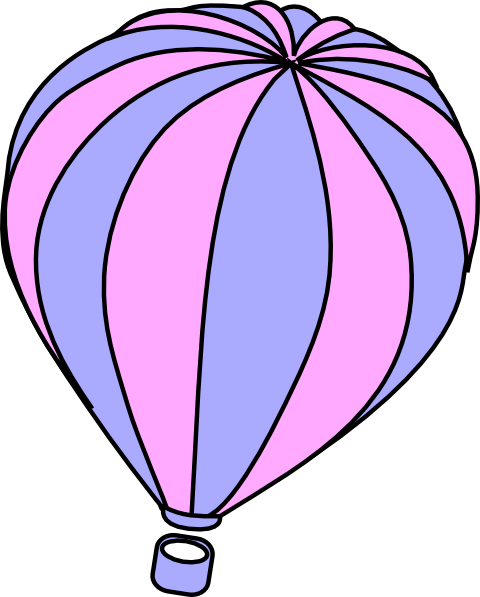 Lavender And Pink Hot Air Balloon Clip Art - Hot Air Ballon Outline (480x597), Png Download