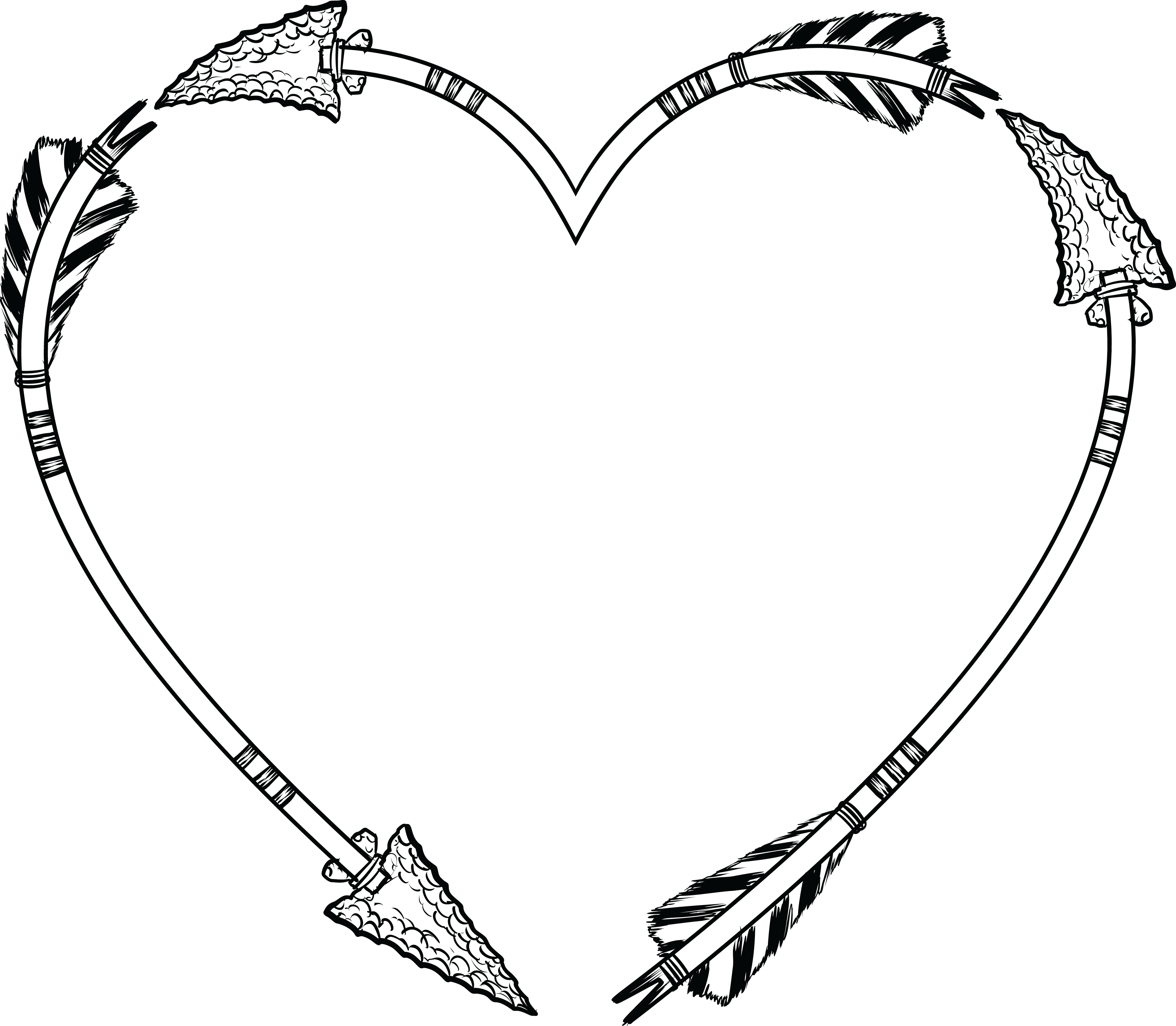 Clipart Arrow Frame Graphics - Hearts And Arrows Clipart (4000x3489), Png Download