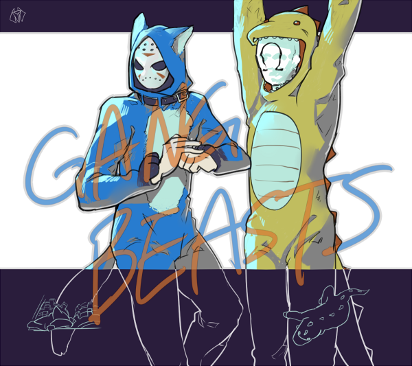 Beasts By Ninetailfoxg - Gang Beasts 2016 Fanart (600x533), Png Download