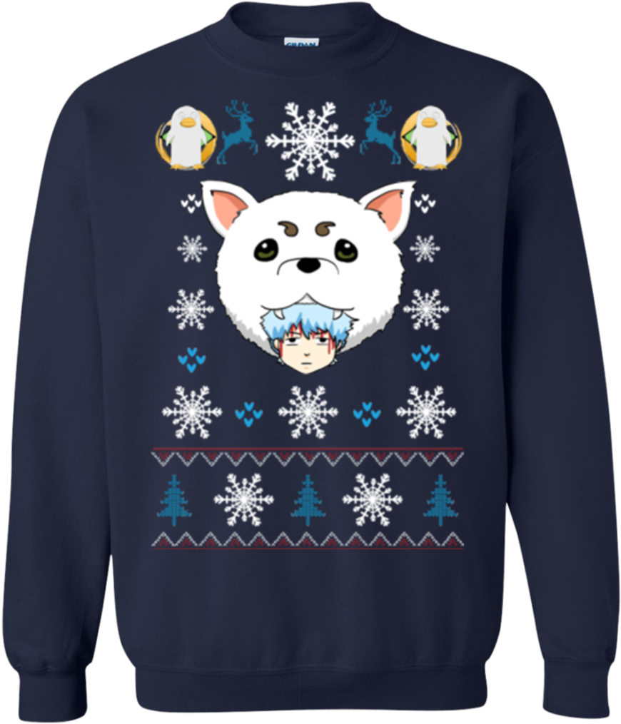 Gintama Ugly Christmas Sweaters Merry Christmas Hoodies - Sweater (1024x1024), Png Download
