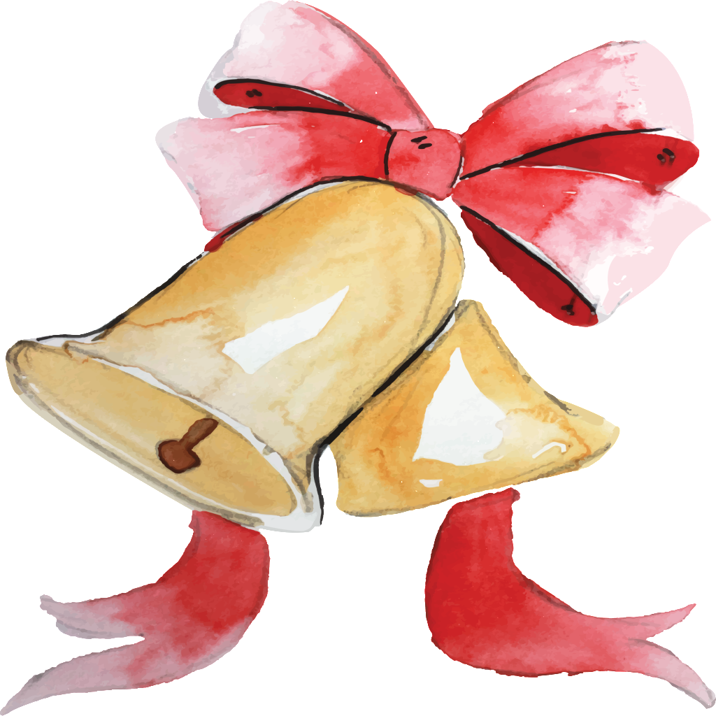 Hand Drawn Watercolor Holiday Bells Transparent Cartoon - Watercolor Painting (1024x1024), Png Download