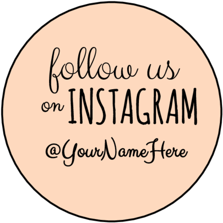 "follow Us On Instagram" Circle Labels - Advertising (500x500), Png Download