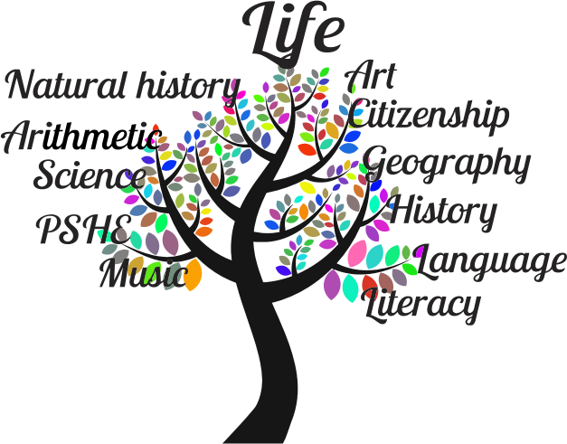 Education Tree Typography Clipart Icon Png - Clip Art Education (627x491), Png Download