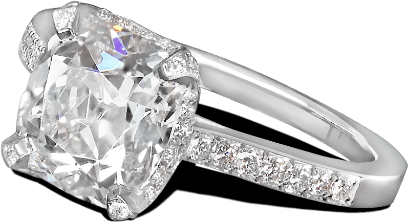 Ring Rosebud Solitaire Pave Diamods Platinum Steven - Pre-engagement Ring (1000x1000), Png Download