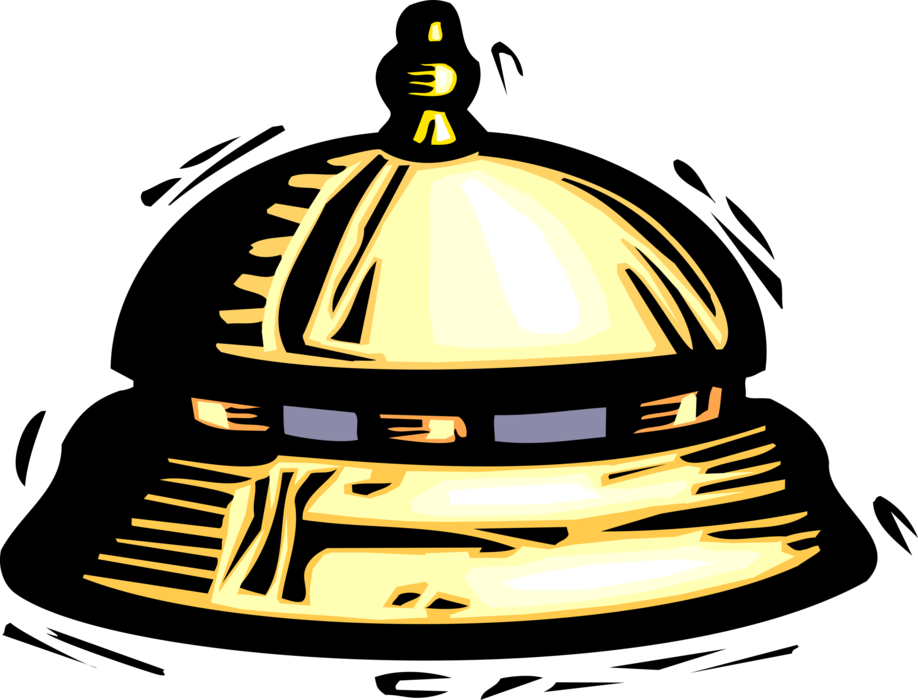 Hotel Front Desk Service Bell - Desk Bell Clip Artpng (918x700), Png Download