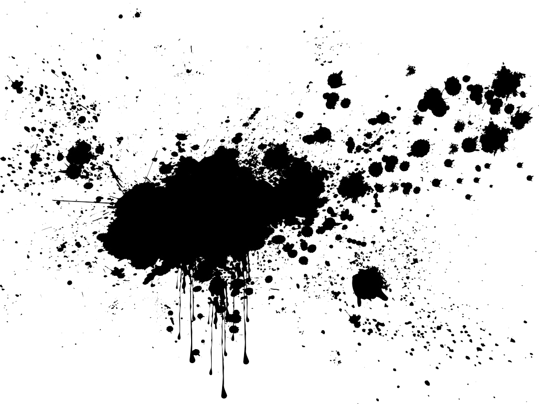 Black Paint - Paint Splash Black And White (1080x810), Png Download
