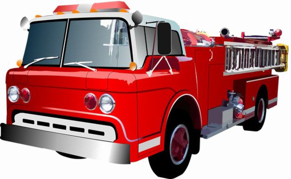 Fire Brigade Truck Png Transparent Image1 - Fire Truck Clip Art (600x369), Png Download