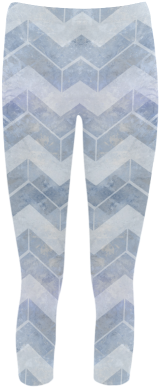 Chevron In Blue Watercolors Capri Legging - Leggings (500x500), Png Download