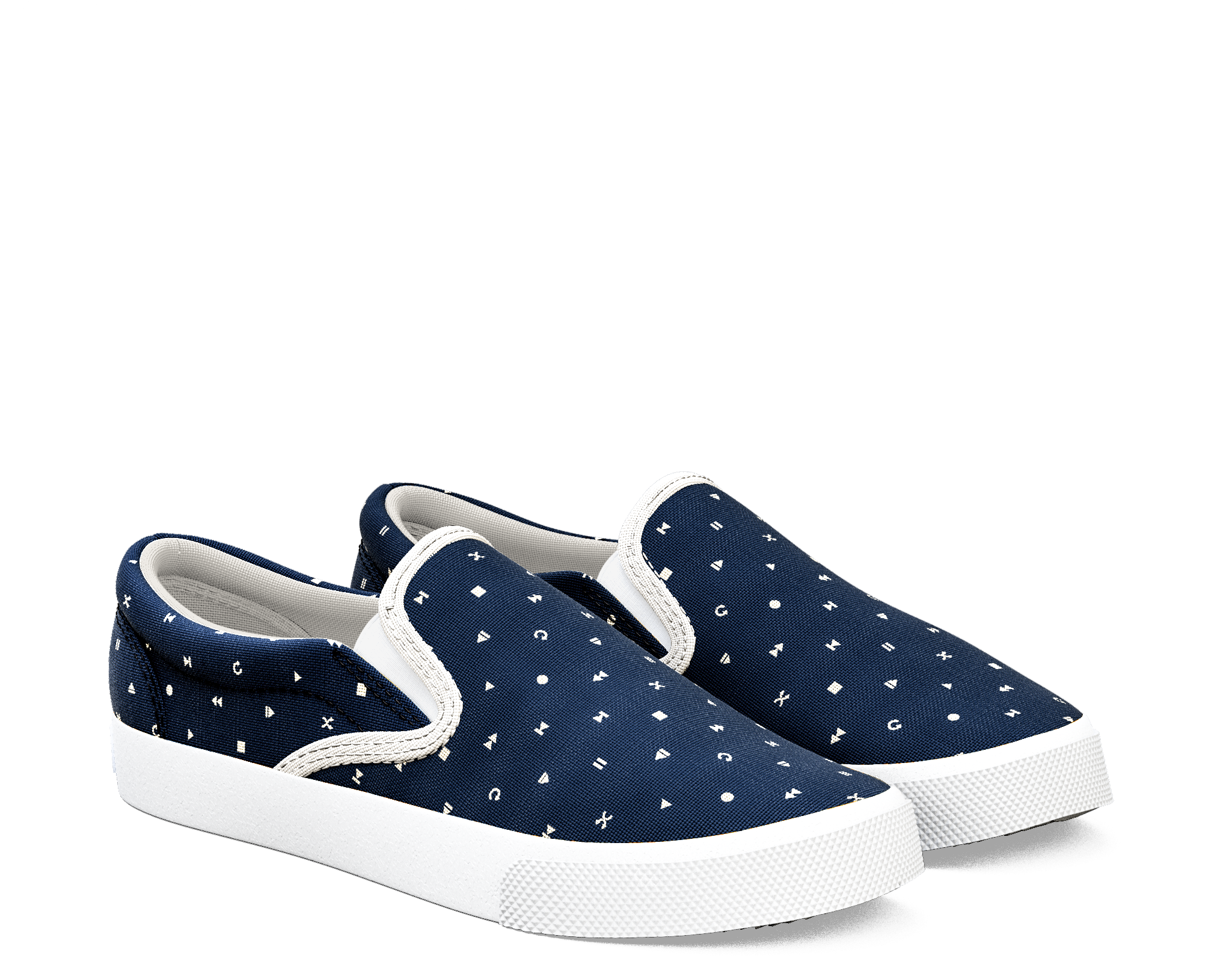 60610 1364 655 Controldots Florentbodart Navywhite - Slip Ons (2048x2048), Png Download