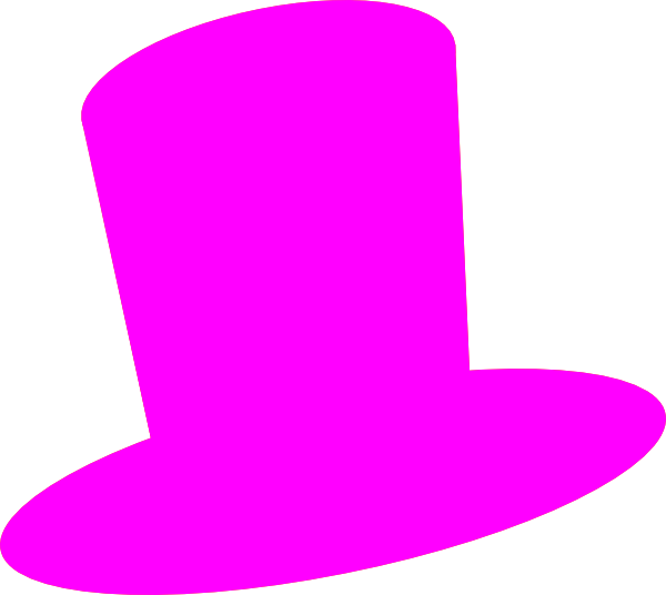 Top Hat Clipart Vector - Pink Top Hat Png (600x536), Png Download