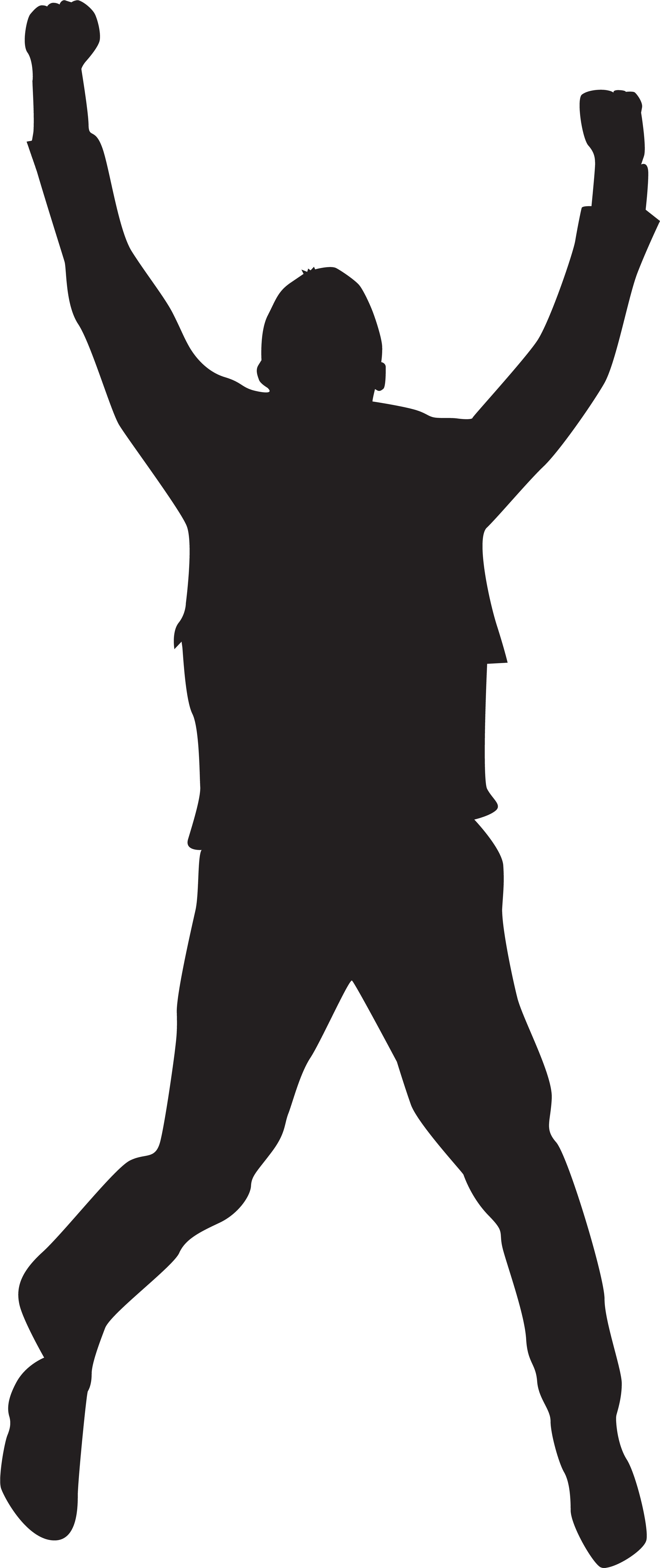 Person Silhouette Clipart At Getdrawings - Jumping Man Silhouette Png (3368x8000), Png Download