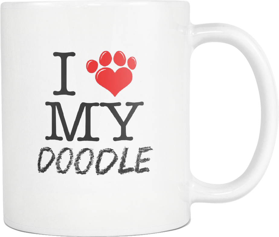 I Heart My Doodle 11oz Mug - Mug (1024x1024), Png Download