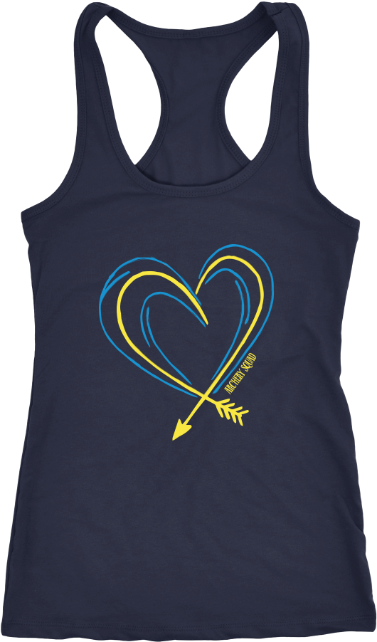 Arrow Heart Doodle Midnight Navy Tank - Dog Lover And Runner Tank Top - Can't Jog Without Dog (1000x1000), Png Download