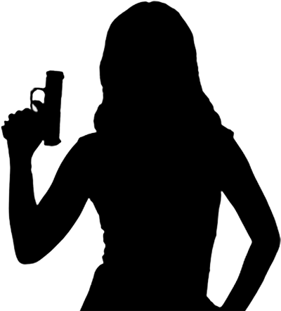 Sunday October 14th " - Woman Silhouette With Gun (400x442), Png Download
