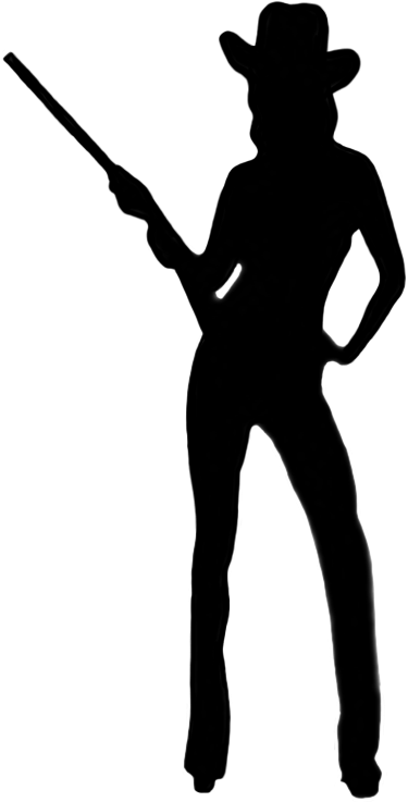 Cowgirl Silhouette - Cowgirl Silhouette Png (401x756), Png Download