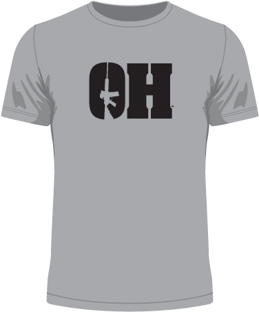 Ohio Oh Ar 15 T Shirt Featuring Ar15 Rifle Silhouette - T-shirt (500x500), Png Download