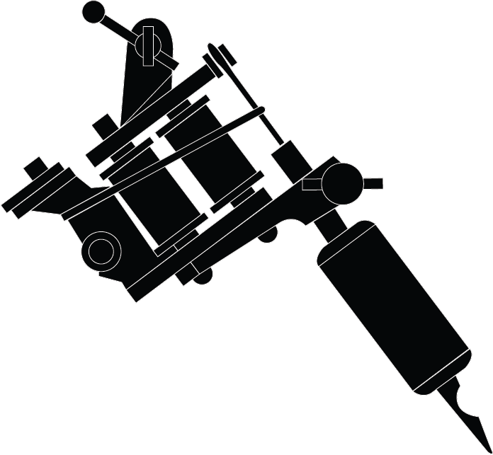 Machine Gun Clipart Silhouette - Tattoo Machine Vector Png (696x643), Png Download