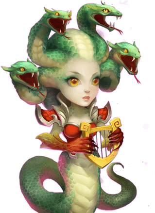 Medusa - Castle Clash Hero Medusa (330x438), Png Download