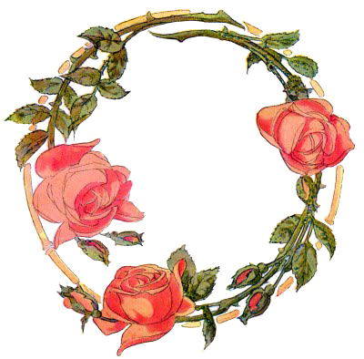 The Flower Crown, From Etruscan History To Modern Trend - Art Nouveau Roses Greeting Card (400x394), Png Download