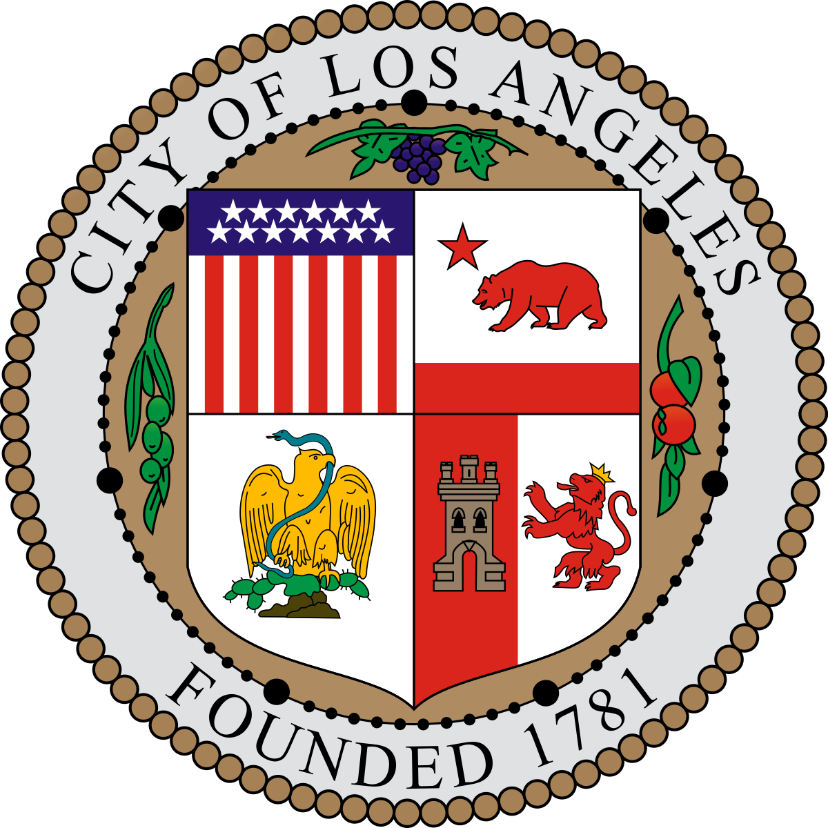 Seal Of The City Of Los Angeles - City Of Los Angeles Seal (1200x1200), Png Download