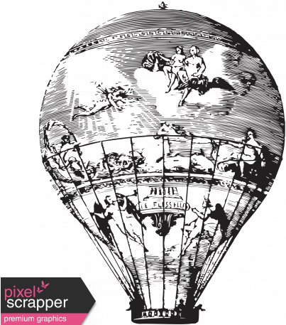 Vintage Balloon 10 Template - Hot Air Balloon (456x456), Png Download