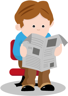 Leer-periodico - Sitting (400x400), Png Download