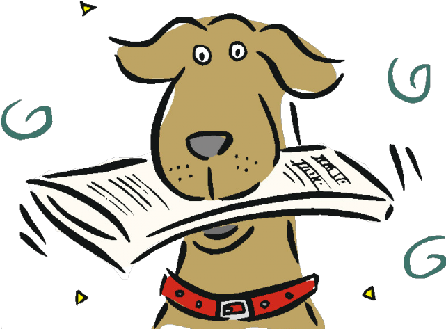 Journalist Clipart Periodico - Dog With Newspaper In Mouth (640x480), Png Download