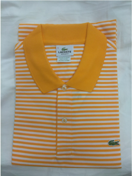 Men's Striped Knit Polo Shirt - Lacoste Men's (600x600), Png Download