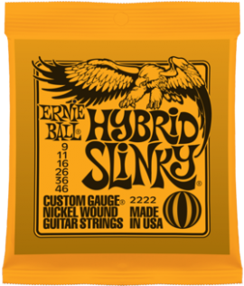 Ernie Ball Hybrid Slinky - Ernie Ball 2222 Electric Guitar Strings - Nickel, Hybrid (600x315), Png Download
