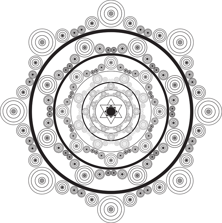 Chakra Healing Crystals - Mandala Silver Png (719x720), Png Download