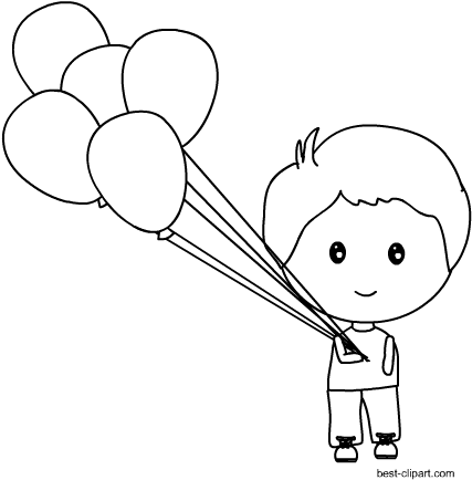Svg Library Library Black And White Balloons Clipart - Balloon (450x450), Png Download