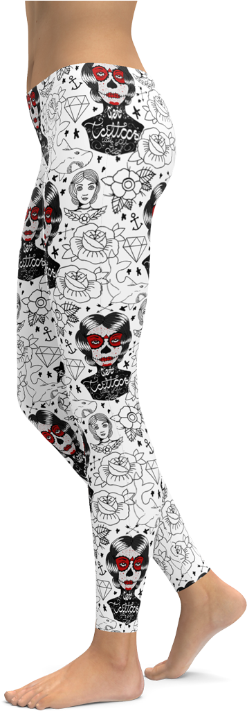 Elope Sugar Skull Costume Leggings One (1024x1024), Png Download