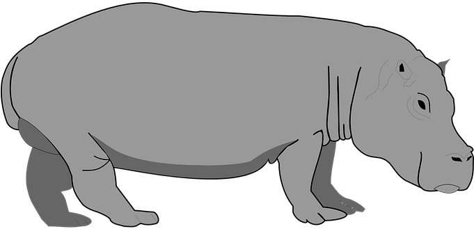 Hippo Clipart Transparent Background - Hippopotamus Clipart (680x340), Png Download