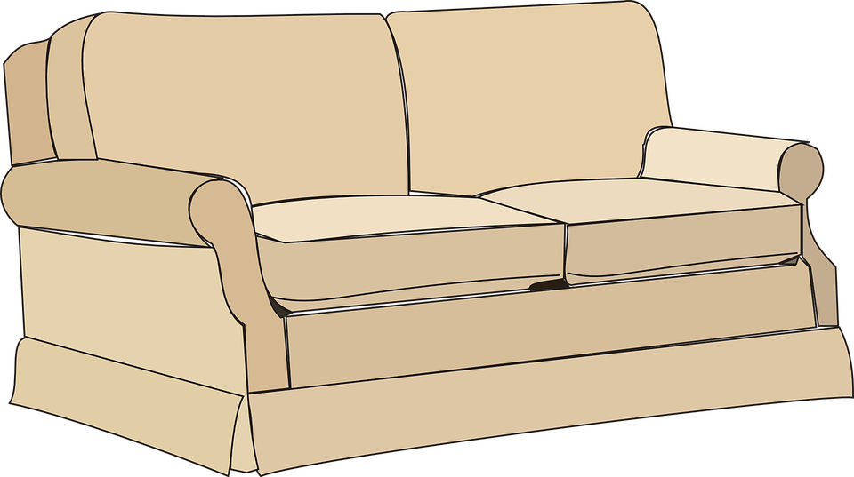 Sofa Clipart Futon - Sofa Clipart (960x537), Png Download