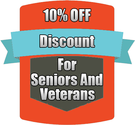 10 Percent Off Discount For Seniors And Veterans - Teide (509x542), Png Download