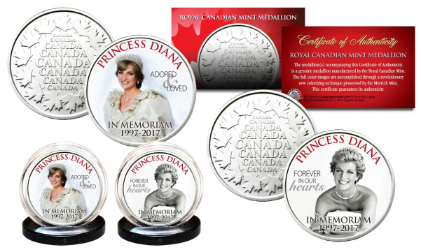 Princess Diana 1997-2017 20th Anniversary Set Of 2 - Princess Diana 20th Anniversary Kennedy Half Dollar (600x600), Png Download