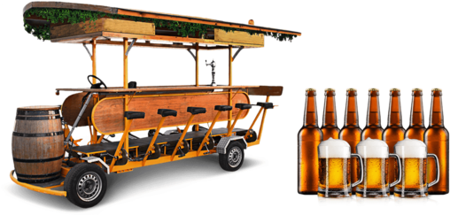 Riga Beer Bike - Beer Bike Png (572x247), Png Download