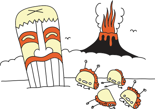 Taco - Cartoon (500x350), Png Download