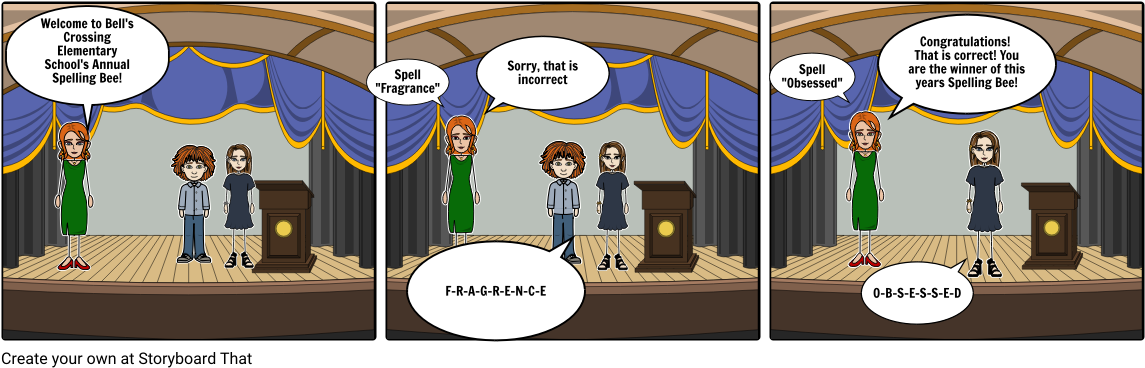 Spelling Bee - Cartoon (1164x385), Png Download