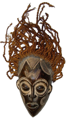 Pwo Mask Made By The Chokwe People, Congo - Face Mask (600x400), Png Download