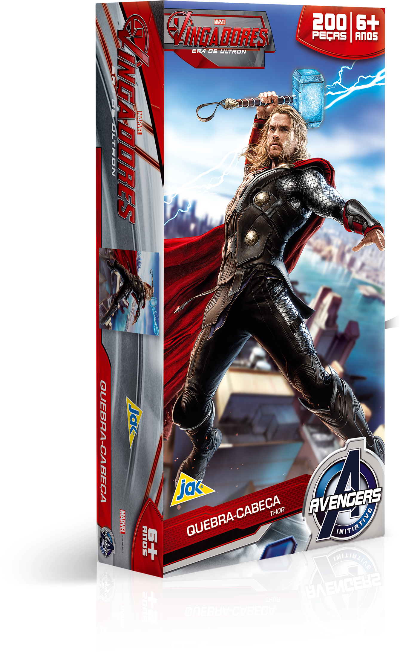 Lightbox Moreview - Os Vingadores Quebra-cabeça 200 Peças Capitão América (1500x2295), Png Download