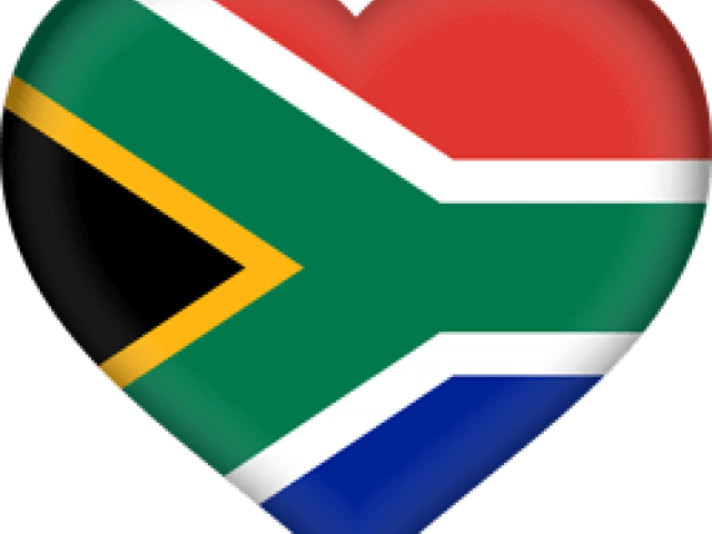 South Africa Flag Clipart Png - Flag Heart South Africa (640x480), Png Download