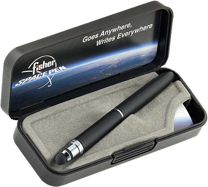 Fisher Black Bullet Grip Space Pen With Stylus - Fisher Bullet Black Space Pen With Stylus (700x628), Png Download