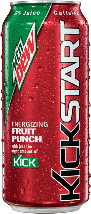 Mtn Dew Kickstart Fruit Punch Best Soda Pop Cans Dr - Mountain Dew Kickstart Red (300x700), Png Download